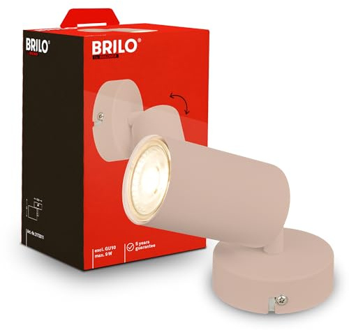 BRILONER - Applique da parete interno, orientabile, attacco GU10, max 9 W, applique camera da letto, interno, lampada, cucina, 8,5 x 8,5 cm, Beige