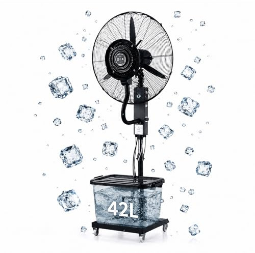 Ventilatore ad Acqua Oscillante Grande da Esterno Serbatoio 42L