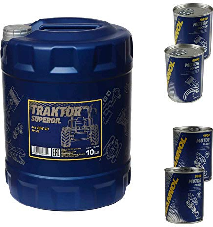 10L Motoröl MANNOL Traktor Superoil 15W-40 2xMotor Doctor+Motor Flush