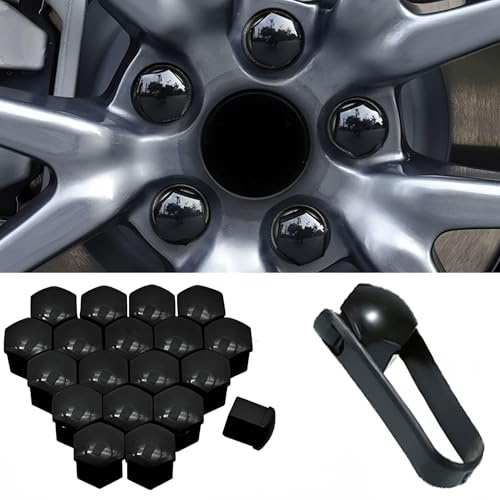 WENINETIES 20 Pièces Cache-écrou de Roue Adapté pour Opel Astra J 2009-2014, Capuchons de Protection de Boulon Robustes Cache-vis Plastique Nylon,17mm