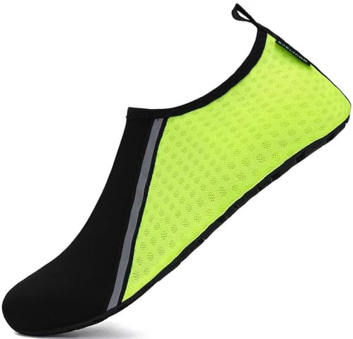 SAGUARO Badeschuhe Herren Wasserschuhe Damen Strandschuhe Schnelltrocknend Schwimmschuhe Licht Weich Aquaschuhe Neoprenschuhe Hausschuhe 031 Leuchtendes Grün Gr.40/41