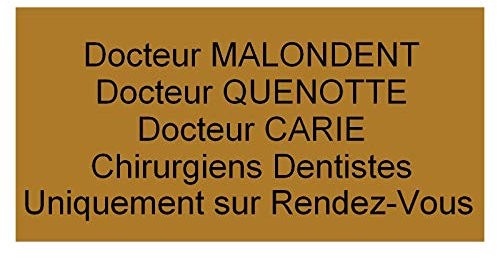 plaque ou etiquette boite aux lettres 5 lignes - bronze 100x50mm
