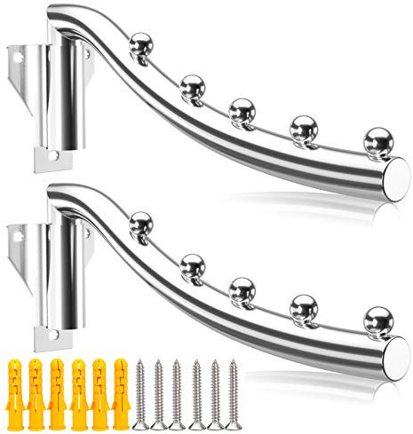 Wand Kleiderhaken Klappbar, 2 Stück Kleiderlüfter Wand Klappbar 180° Drehbarer Wandmontage Kleiderständer Klapphaken Edelstahl Kleiderbügel Garderobe Halter für Waschküche Badezimmer Badezimmer Balkon