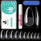 MAGIC ARMOR 120pcs Amande Faux ongles 10 Tailles Full cover Nail tips Transparents avec Colle à Ongles pour Acrylique Almond Fake Nails Pour Salon de manucure DIY