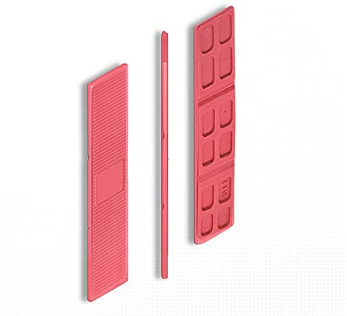 DOJA BARCELONA | Cales de Vitrage 3mm | Rouge | 100 Pcs | Blocs d'Écartement en Plastique, Entretoise Polypropylene | Plaques d'Espacement avec Points de Rupture pour Rangement, Équilibrage...