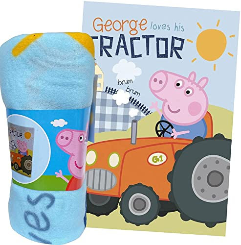 Peppa Pig Fleecedecke 100x140cm mit George Wutz und Traktor