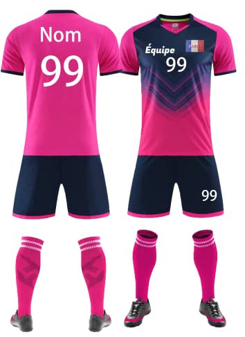 Maillot Football Personnalisé Nom Numéro Logo de l'équipe pour Hommes Femmes Fille et Garçon Personnaliser Maillot