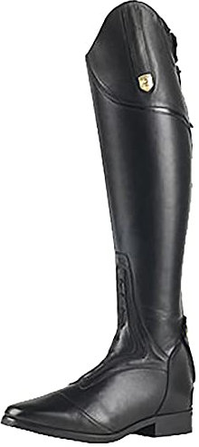 Stivali da equitazione da donna Stivali alti al ginocchio in pelle Stivali da equitazione vintage Stivali alti a punta Tacco basso Stivali equestri, Nero , 36.5 EU