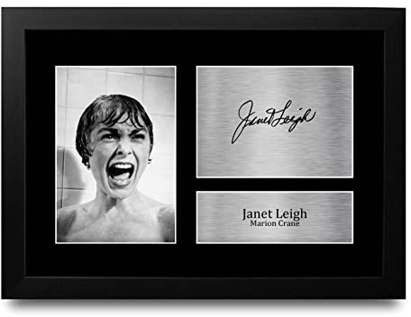 HWC Trading FR A4 Janet Leigh Psycho Geschenke Geducktes Signiertes Autogramm Foto für Fans von Film Memorabilien - A4 Framed