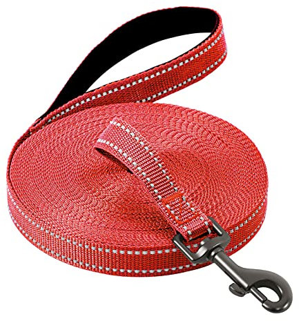 Demigreat Schleppleine für Hunde, 3m / 5m / 10m / 15m / 20m Robuste Lange Hundeleine Reflektierend Trainingsleine mit Gepolsterter Griff und handschlaufe, Ausbildungsleine für Kleine bis Große Hunde