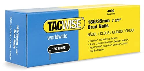 Tacwise 1713 Clavos Brad Galvanizados de Tipo 18G / 35 mm, Paquete de 4000