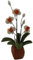 Melody Jane Dolls House White Red Lilly Flowers Square Terracotta Plant Pot Garden Accessory