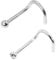 Body CAC 2PCS-22g(0.6mm) Thin Nose Screw Studs Corkscrew Nostril Rings Piercing Jewellery for Women,Medical Implant Grade Hypoallergenic Surgical Steel Plain Ball and Jeweled Nose Hook