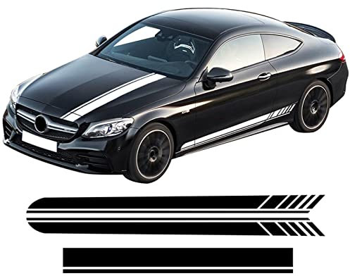 NIAVIS Edition 1 AMG Motorhaubenaufkleber Seitenstreifen Rockaufkleber, für Mercedes Benz C-Klasse W205 A205 C205 S205 C63 C43 Zubehör