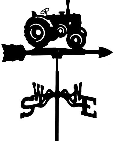 Wetterfahne Eisen-Wetterfahne mit Tier-Silhouette, Dachmontage, Windrichtungsanzeige-Werkzeug, Outdoor-Bauernhof-Szene, Garten-Wetterfahne, Messwerkzeug (Traktor)