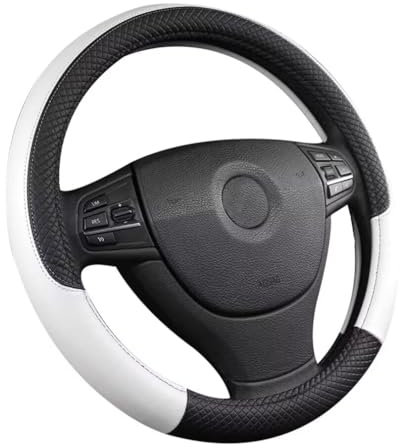 Pahajim Lenkradbezug Leder 37-38cm Lenkradhülle Universal Anti Rutsch Lenkradschoner Atmungsaktiver Lenkradschutz Geeignet für Auto/Jeep/SUV