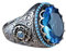 QWUVEDS Vintage großer Ring blauer Ring Ring Geschenk runder Ring Ring Pfau RingDiamant Form Ring großer Ring Edelstein Pfau Ringe Ringe Für Kleiderbügel