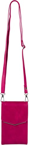 styleBREAKER Damen Mini Umhängetasche V-Klappe Karten | 10,5x18x4 cm Crossbody-Bag, 2 Hauptfächer, 6 Steckplätze, Reißverschlussfach, 76-139 cm Schulterriemen, Metall-Detail.