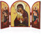NKlaus Gottesmutter Von Pochaev Ikone Triptychon Holz 25x16cm Christlich 13811