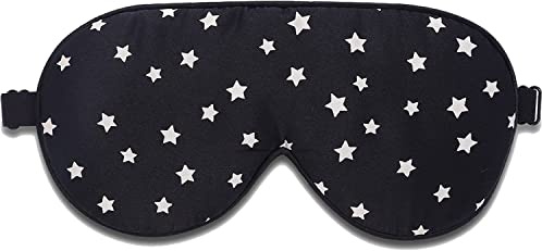Alaska Bear Mulberry Silk Sleep Mask, Cool and Smooth(Black Stars)