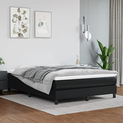 SKM Boxspringbett Schwarz 140x200 cm Kunstleder, Weight: 23.3 kg, 3120700