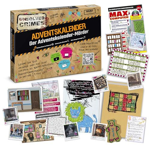 PASMO Unsolved Crime Adventskalender - Escape Game Adventskalender mit 24 Rätsel, deutsche Sprache