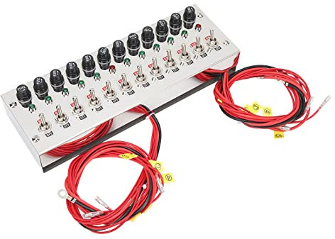 Panneau D'interrupteur à Bascule DC 12-24 V 12 Gangs pour Voitures de Course, Camions, Yachts, Navires
