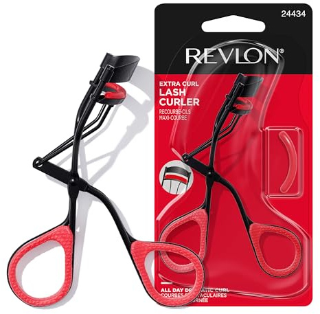 Revlon Extra Curl Lash Curler, Gives an All Day Dramatic Curl, with Finger Grips for a Non Slip Grip, Easy to Use, 1 Count