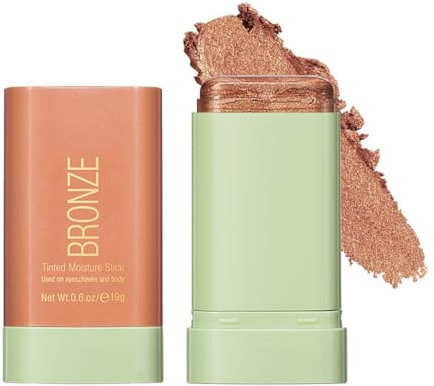 Ofanyia Cream Bronzer Stick, Unique Roating Design Multi-Use Bronzer Stick, Lightweight Easy to Blend Cream Bronzer, Velvet Matte Texture Bronzer Face Stick(3# Rich Glow)