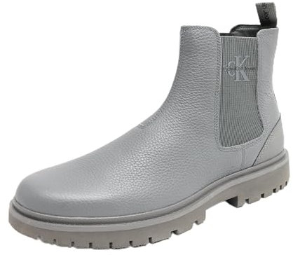 Calvin Klein Jeans Eva Mid Chelsea Boot Lth Ym0ym00750, Stivali Uomo, Grigio Charcoal Grey, 45 EU