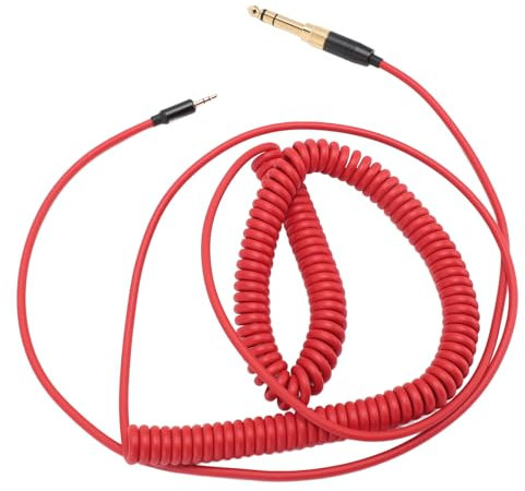 Cuifati Replacement Audio Cable for Bose NC700 QC45 QC35 QC25 OE2 OE2i SoundTrue, Coiled Headphone Cable Gold Plated Connector, Gaming Headset Sound Cord, Up to 6 Meters (Red)