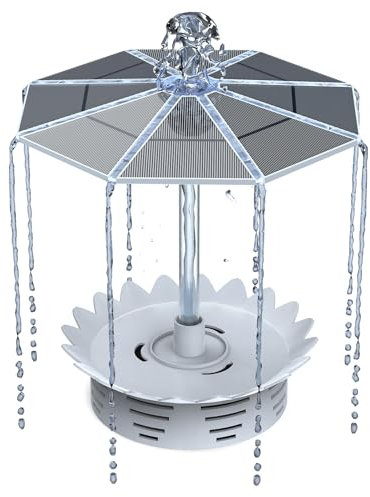 AISITIN 3.5W Fuente Solar Jardin Exterior 2024 Nuevo Bomba Agua de Exterior Bomba Solar con Panel Solar Desmontable Fuente Solar para Estanques,Jardines, Baños para Pájaros, Estanques