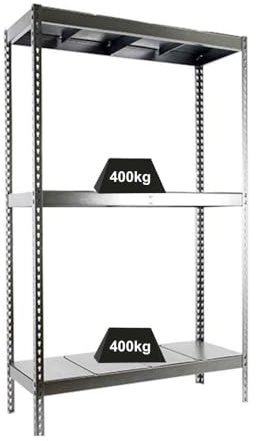 PROREGAL Schwerlastregal Big Metal YETI Three | HxBxT 200x120x60cm | Fachlast 400kg | Verzinkt | Regal Standregal Werkstattregal Lagerregal Kellerregal