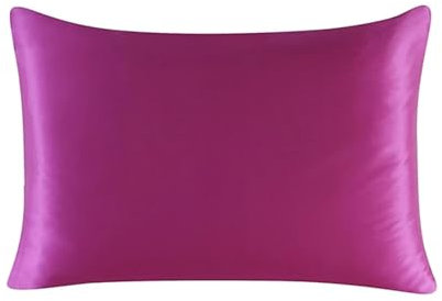 Taie d'oreiller Taie d'oreiller à glissière 1 Paire 2 côtés 100% taie d'oreiller en Soie for Une taie d'oreiller Simple Saine Taie D Oreiller en Soie (Color : Rose Pink, Size : 51x76 cm)