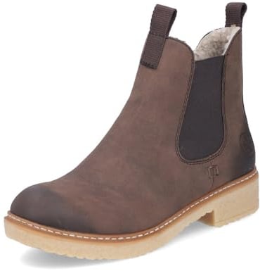 Rieker Damen Chelsea Boots Z5050, Frauen Stiefeletten,Winterstiefeletten,Winterschuhe,gefüttert,Stiefel,Bootee,Booties,braun (25),43 EU / 9 UK