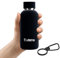 Exllena Double Wall Vacuum Insulated 350ml Bottle with Clip - Keeps Drinks Cold/Hot Up to 24/12 Hrs - BPA Free (Black)
