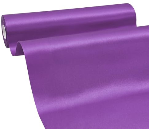 BVIEAKD Breite Lila Satinband 32cm x 22m Solid Fabric Band zum Schneiden Zeremonie Kit Grand Opening Hochzeit Geburtstag Party Dekoration Bögen Stuhl Schärpe