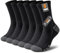 Cirorld Socken Herren Damen, 6 Paars Baumwolle Tennissocken, Warm Arbeitssocken mit Gepolstert, Atmungsaktiv Weich Wandersocken Trekkingsocken, Lange Rutschfest Sportsocken 35-38, Schwarz