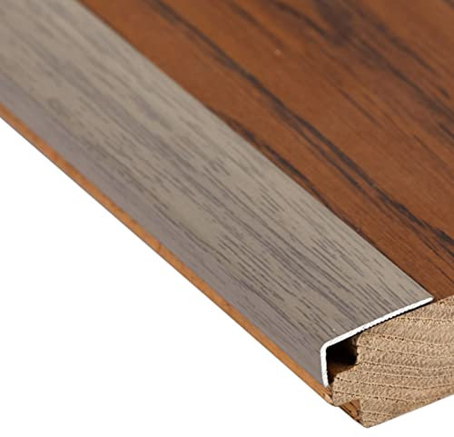 SUCHETA Stair Nosing Edge Trim for Front Door Doorways, Aluminum Door Sill Edging Step Protector, Cuttable Thresholds Reducer Wood to Tile