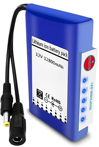 Batterie Rechargeable, Batterie Lithium-ION 12 V 12 800 mAh avec Chargeur Batterie Lithium-polymère Rechargeable pour Bandes Lumineuses LED, caméras, Jouets, B
