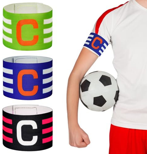 flintronic 3PCS Kapitänsband, Kapitän Armbinde, Gummielastische Armbinde, Spielführerbinde für Fußball und Rugby, Captains Armband, für für Erwachsene und Jugendliche- Schwarz