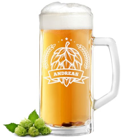 polar-effekt Bierkrug 0,5 Liter mit personalisierter Gravur für Männer - Geschenk-Idee Geburtstag und Jubiläum - Bayern München Klassiker - Extra spülmaschinenfest