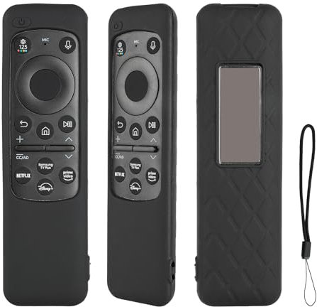 Funda para Mando a Distancia de Silicona Compatible con Samsung BN59-01432A BN59-01432D BN59-01432J BN59-01455A TV Mando a Distancia Cubierta Protectora a Prueba de Choques con Cordón (Negro)