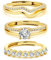ALEXCRAFT Ringe Set Gold Damen mit Zirkonia 14K Vergoldet Ring für Frauen Freundin Mama 3 Stück