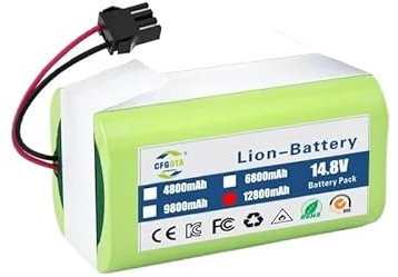 YXYOZMD Batería de Iones de Litio 14.4V12.8Ah para Cecotec para Conga Excellence 950 990 1090 para Deebot DN621 601/605 para Eufy RoboVac 35C Panda i7 V710(12800mAh)