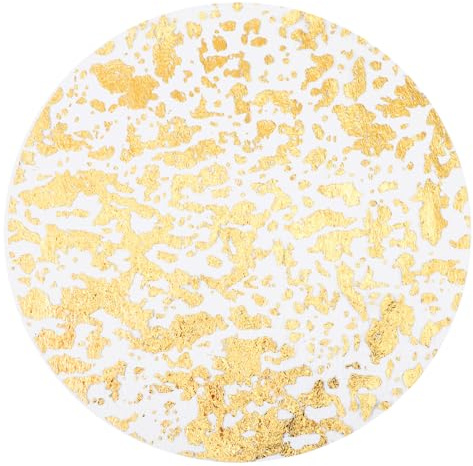 WJIAAA Gold Platzteller, 12 Stück Runde Tischset 33 cm Metallic Folien Netz Tischdeko für Hochzeit Geburtstag Party(Goldene)