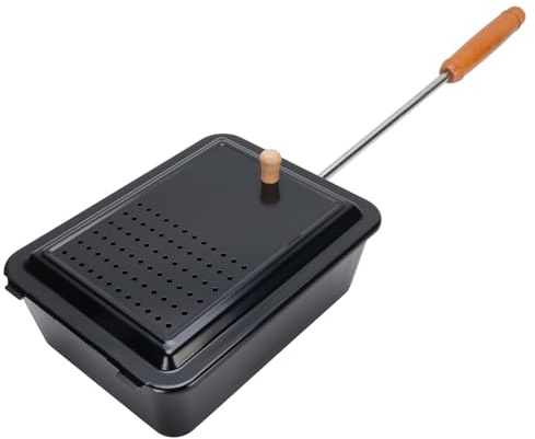 CHICIRIS Popcorn-Maschine, Manueller Popcorn-Maker mit Heißem Öl, Holzgriff, Premium-Grillschale aus Eisen, Handgefertigte Snacks, Kleines Design, Vielseitig Einsetzbar für Lagerfeuer,