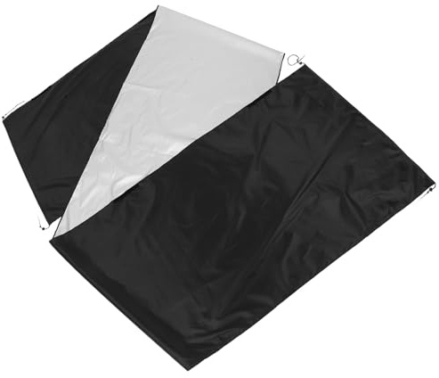 VOSAREA Couverture de Piscine Imperméable en Tissu Oxford Noir Ajustement Sécurisé, Bâche Solaire pour Spa et Jardin Extérieur, Protection Solide et Résistante
