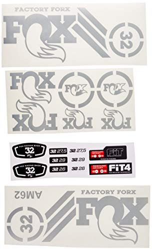 Ecoshirt Sticker Fork Fox 32 Am62 Aufkleber Decals Autocollants Adesivi Forcela Gabel Fourche, Silber