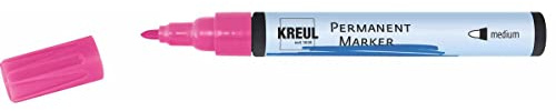 KREUL 47617 - Permanentmarker medium, pink, mit Rundspitze, Strichstärke 1,5 - 3 mm, für flächige Gestaltungen, zum Beschriften und Gestalten für Grafiker, Industrieanwender, Kunst und Hobby